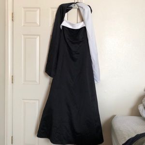 Black and white ball gown